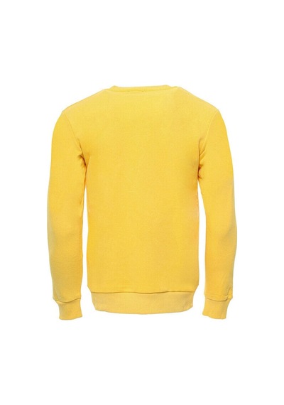 Wessi Sarı Desensiz Bisiklet Yaka Sweatshirt Sarı