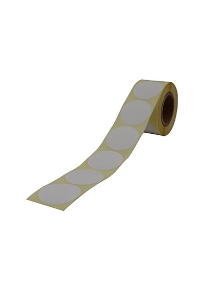 Kuşe Etiket 30mm Çap Ruloda 1000 Adet 40mm Kuka Çapında Baskısız Nokta Etiketi 1