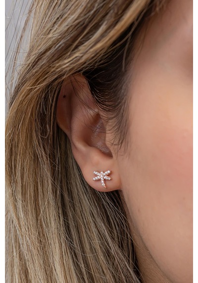 925 Ayar Gümüş Rose Kaplama Minimal Yusufcuk Küpe Pembe Altın