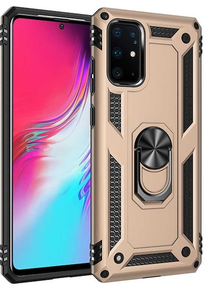 Samsung Galaxy Uyumlu S20 Plus Kılıf Tank Zırh Yüzüklü Mıknatıslı Standlı Kapak Vega
