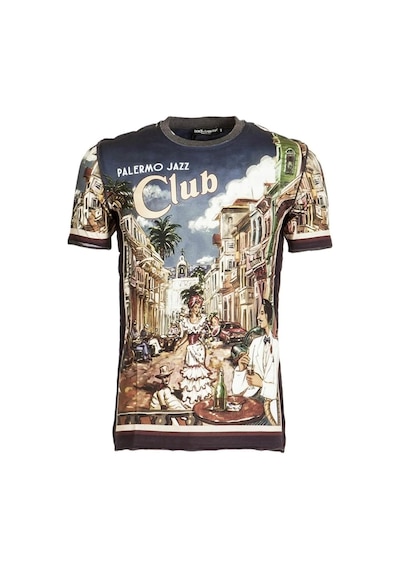 Dolce & Gabbana Dolce&Gabbana Reggello Outlet Palermo City Print T-shirt G8HC7THP Çok Renkli