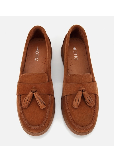 Hotiç Kadın Süet Deri Taba Püskül Detaylı Günlük Loafer 01ayh320530a370 01ayh320530a370