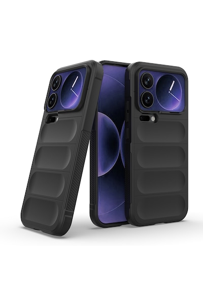 Xiaomi 17 Pro Max Kılıf Kamera Korumalı Esnek Tpu Oyuklu Arka Yüzey Tasarımlı Etnik Silikon Kapak Siyah