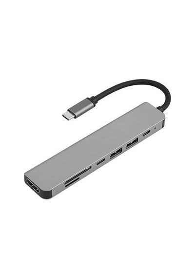 Macbook Pro Dell İle Uyumlu Type C To 4k Hdmı + Usb 3.0 + Sd/tf + Pd + Type-c, Taşınabilir 7in1 Adaptör