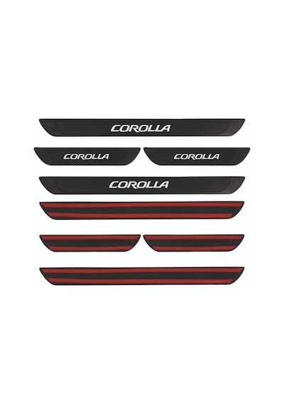 Toyota 2007-2013 Corolla Old Karbon Kapı Eşiği 4 Parça Krom Yazılı