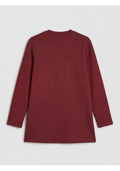 Lcwaıkıkı Classic Bordo Bisiklet Yaka Kadın Sweatshirt Tunik