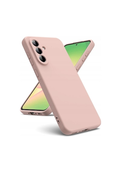 Samsung Galaxy A37 Uyumlu Silikon Kılıf - Pastel Renk Tonu Kamera Korumalı Kapak - Pudra Pembe