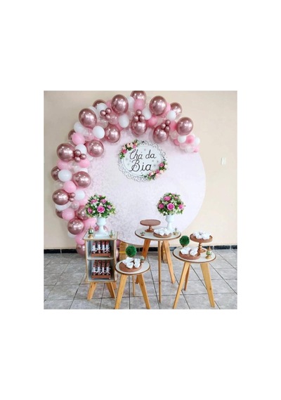 Krom Pembe Pastel Balonlar Balon Zinciri Mix