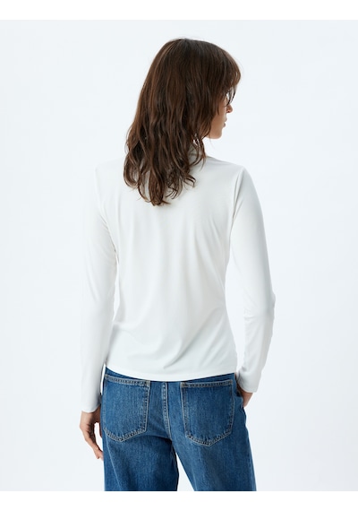 Koton Slim Fit Basic Gömlek Uzun Kollu Beyaz 5wak60005ek Beyaz