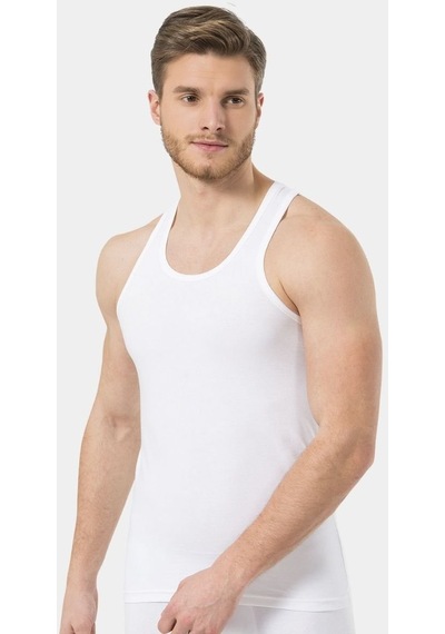 Türen Erkek Halter Yaka Likralı Spor Atlet 171/beyaz 001