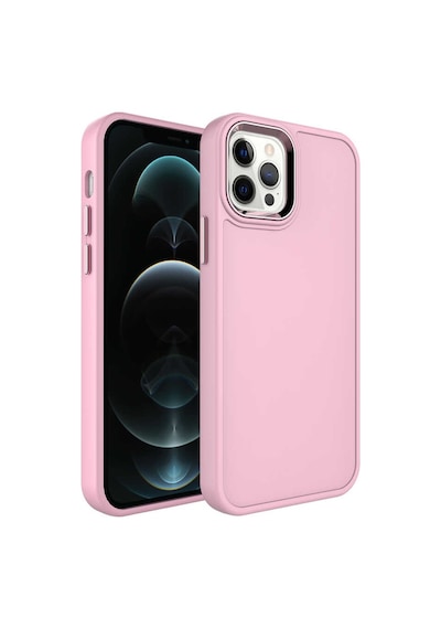 Zore Apple Uyumlu iPhone 14 Pro Max  Metal Çerçeve Ve Buton Tasarımlı Sert Botox Kılıf-p Pembe Açık