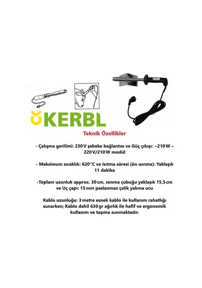 Kerbl Elektrikli Boynuz Yakma Aleti Koteri İthal 17450