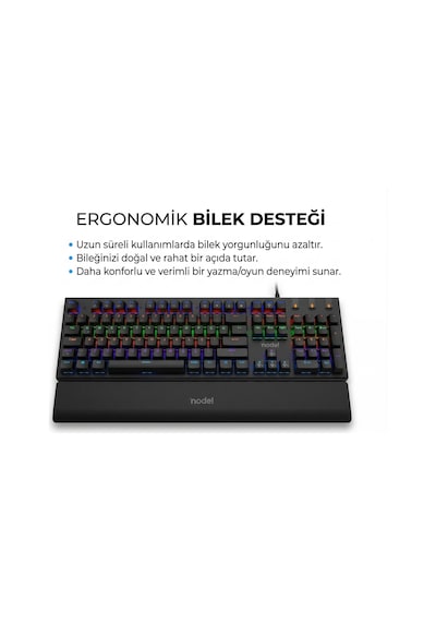 Red Switch Mekanik Rgb Gaming Klavye Full 104 Tuş Tr Q Bilek Destekli Rgb Oyuncu Klavyesi Kablolu