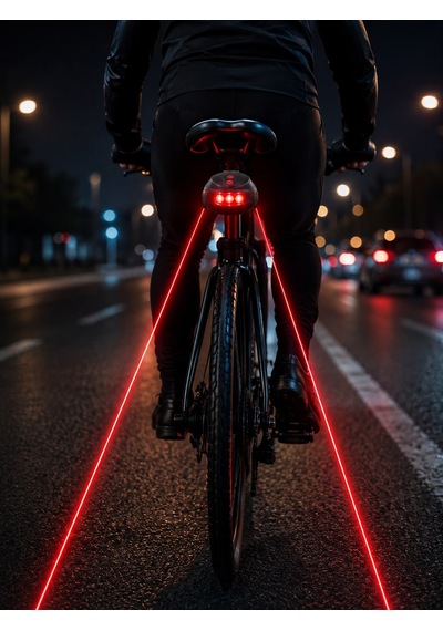 7 Fonksiyonlu Lazer Şerit Bisiklet Arka Stop Lambası 5 Led, 2 Lazer, Su Geçirmez, 260 Görünürlük Çok Renkli