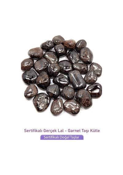 Tamburlanmış Lal Granat Garnet Taşı Kütle 3 Adetli