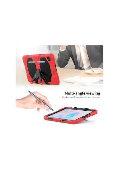 Newface Samsung Galaxy Uyumlu T500 Tab A7 10.4 Kılıf Griffin Tablet Kapak Semeglbl - 40 - Kırmızı