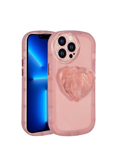 Apple Uyumlu  iPhone 12 Pro Kılıf Oval Soketli Tutacaklı Stand Özellikli Silikon Kapak
