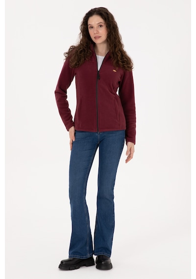 U.S. Polo Assn. Kadın Bordo Fermuarlı Dik Yaka Polar Sweatshirt 50316729-VR177