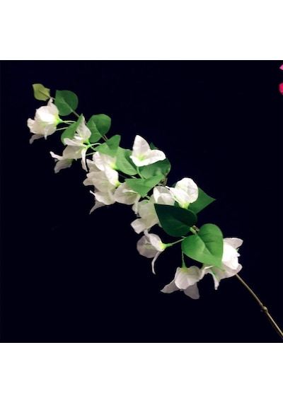 Yapay Çiçek 3dal Begonvil Çiçeği Beyaz 80cm Tek Dal Bodrum Çiçeği Sarkan Çiçek