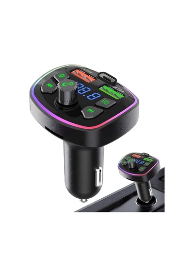 Pdateknoloj Q7 Pd 20w Araç Fm Transmitter 5.3 Bluetooth Araç Kiti 2usb Port, 1type-c Hızlı Şarj Çıkışlı Çakma