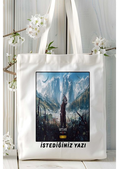 Art Hediye The Witcher Oyun Baskılı Omuz Çanta Kişiye Özel Model 10 Çok Renkli