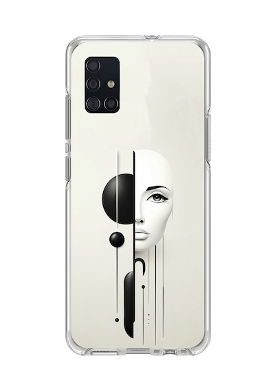 Samsung Galaxy A51 Uyumlu Şeffaf Kılıf Estetik Yüz 2 Tasarımlı