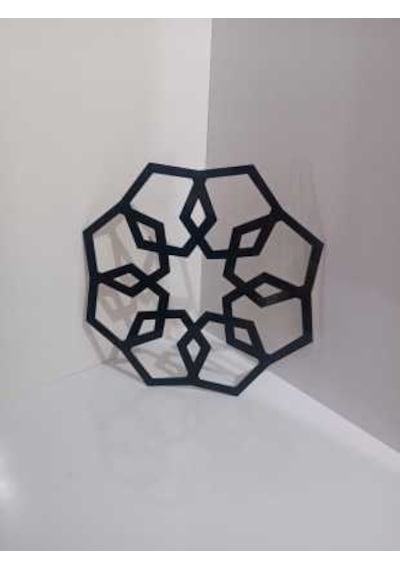 Dekoratif Siyahyapışkanlı Plexi Supla Mobilya Dolap Süsü 30x30cm Siyah