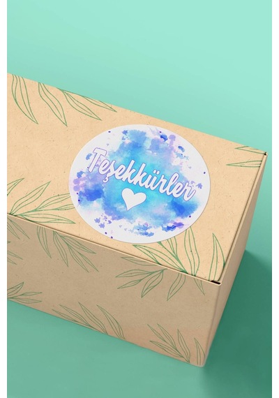 Kalpli Teşekkürler Sticker 3x3cm St2374 Çok Renkli