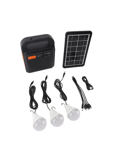 Ysf-200 Bluetooth Hoparlör Güneş Enerjili Kamp Lambası Fm Radyolu Müzik Mp3 Çalar Powerbank Özellikli Taşınabilir Solar Panel Sistemi