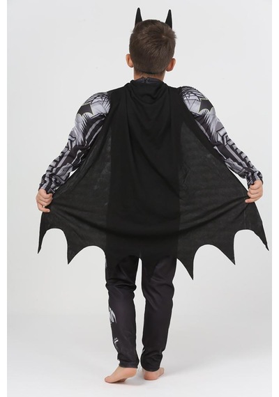 Lolliboomkids Yeni Sezon Sevilen Karakter Yarasa Adam / Batman Süper Kahraman Kaslı Kostüm Siyah Lolliboomkids Yeni Sezon Sevilen Karakter Yarasa Adam / Batman Süper Kahraman Kaslı Kostüm Siyah