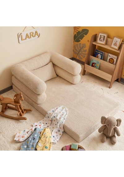 Miniwood Montessori Yatak Oyun Alanlı Bebek Yer Yatağı Sünger Çocuk Karyola 92 x 150 CM