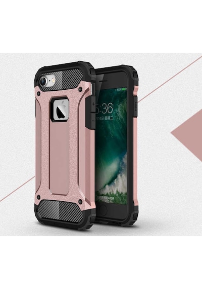 Noktaks - Apple Uyumlu iPhone   8 - Kılıf   Çift Katman Zırh Tank Crash Military Kapak - Rose Gold