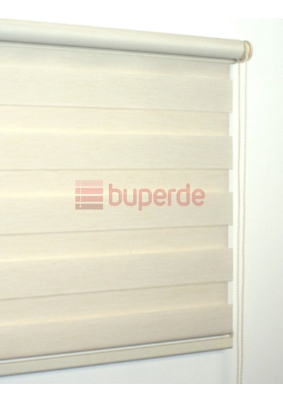 Buperde Ekru (Açık Krem) Eko Bambu Zebra Stor Perde