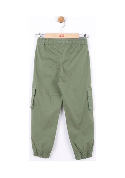 Nk Kids Çocuk Kargo Cepli Beli Paçası Lastikli Kargo Pantolon-13834-haki Haki