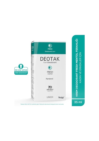 Deotak Fresh Mentol Krem Deodorant 35 Ml