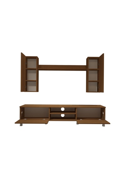 Decoraktiv Eko 5d Mdf Dvd Krom Ayaklı Tv Ünitesi Tv Sehpası Ceviz