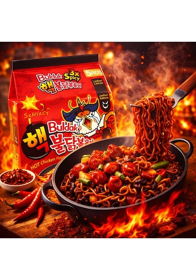 Samyang Buldak 3x Acılı Tavuk Aromalı Ramen5'li Paket