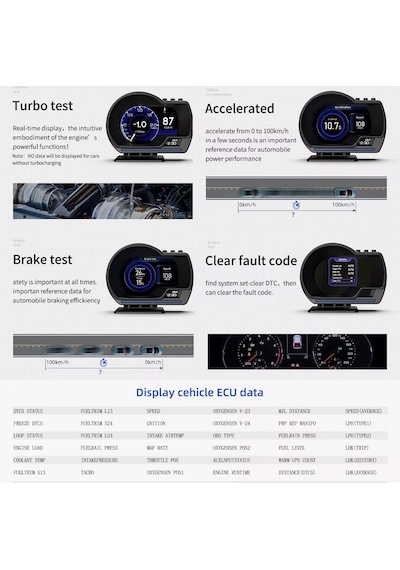 Head Up Display Hud Araç Verileri Bu Ekranda Obd 2 - Gps Hız Alarmı ,rpm ,su Sıcaklığı Basınç ,akü Şarj Durumu,obd 2 Arıza Kodu Taraması 120 Parametre
