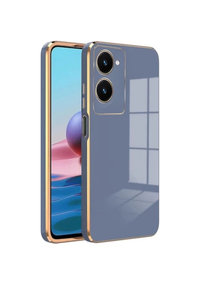 Vivo Y18 Kılıf Volet Silikon - Mavi Çokrenkli