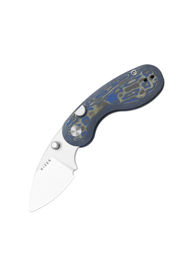 Kizer Microbe Kizer Button Liner Lock Micarta With Vortex Pattern 14c28n Kizerv 2742a6 Kamp Çakısı Kum