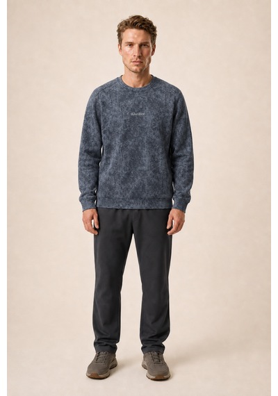 Redline Allon Desenli Kışlık Yeni Sezon Erkek Regular Fit Sweatshirt Beyaz Füme