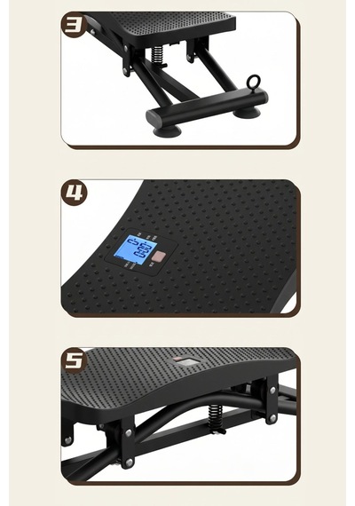 T-233 Kayak Egzersiz Aleti / Lcd Ekran / Vakumlu Ayaklar / Direnç Lastiği Siyah