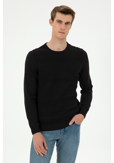 U.S. Polo Assn. Erkek Slim Fit Bisiklet Yaka Siyah Kazak 50297064-VR046 U.S. Polo Assn. Erkek Slim Fit Bisiklet Yaka Siyah Kazak 50297064-VR046