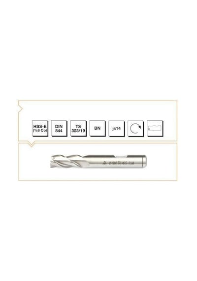 MTE HSSE DIN 844/BN  PARMAK FREZE 20MM KISA