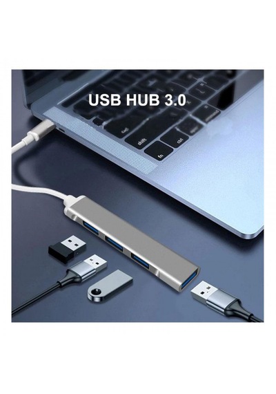Type C To Usb Hub 4 Port Dönüştürücü Adaptör Apple Uyumlu Macbook & Telefon Uyumlu Hızlı Veri Aktarımı