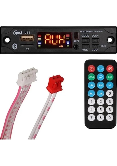 Powermaster M517 Oto Teyp Dijital Player Board Usb/aux/sd/fm/bluetooth Kumandalı Mikrofonsuz Çevirici 12v-500ma