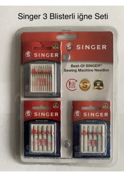 Singer Iğne 3 Blisterli Iğne 10 Standart 5 Jarse Ve 5 Kot İğnesi