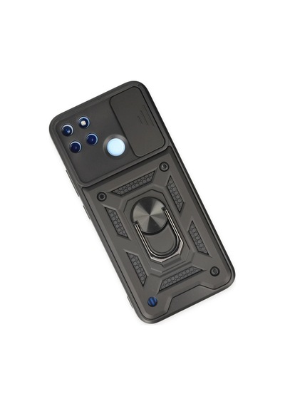 Uray Store Realme C25y Kılıf Pars Lens Yüzüklü Silikon - Siyah