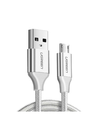 Örgülü Micro-usb & Usb-a Data Ve Şarj Kablosu, 1 Metre, Beyaz