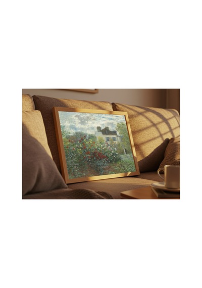 Monet Argenteuil'deki Bahçe, Yıldız Çiçekleri Çerçevesiz Poster 30x42 Cm A3 Tablo Empresyonist